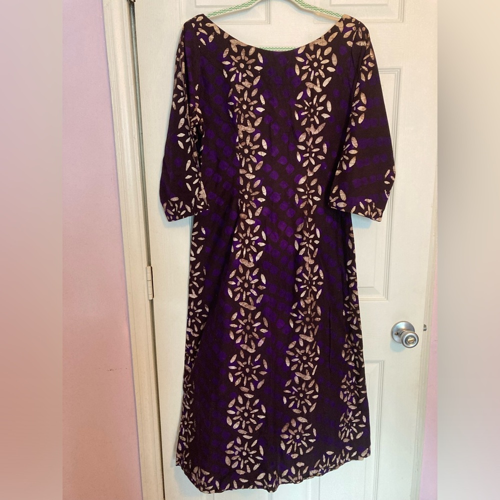 Purple and chocolate African print dress